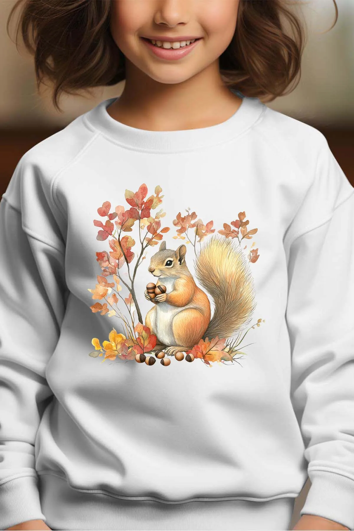 Autumn Nuts - Rundhals-Sweatshirt für Mädchen