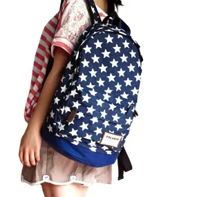 Classical European Style Star Print Denim Backpack