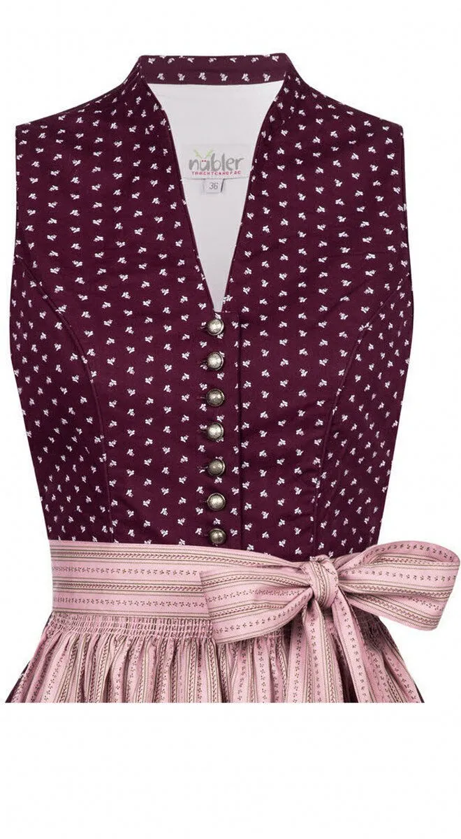 Dirndl midi Rita in Weinrot-Rosa von Nüb