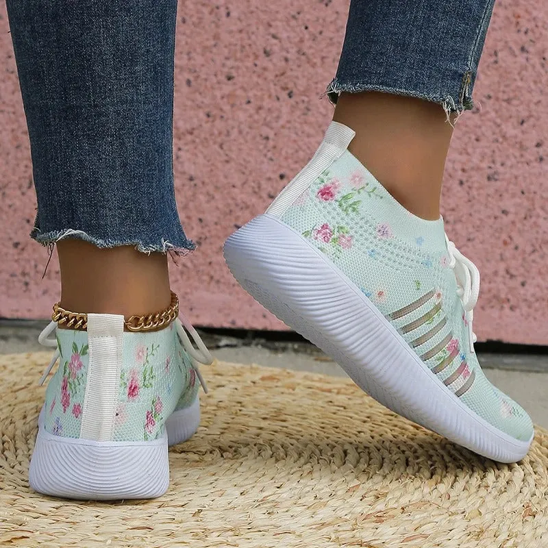 Heidi  - Bedruckte gestrickte Sneakers
