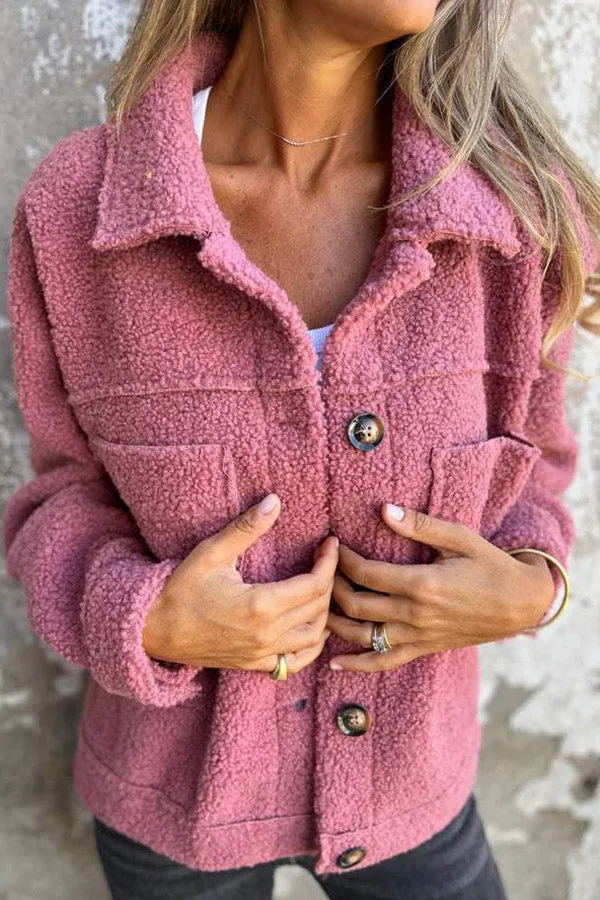 Heidi-Mode - Klassische Winter Shearling Jacke mit Taschen für Frauen