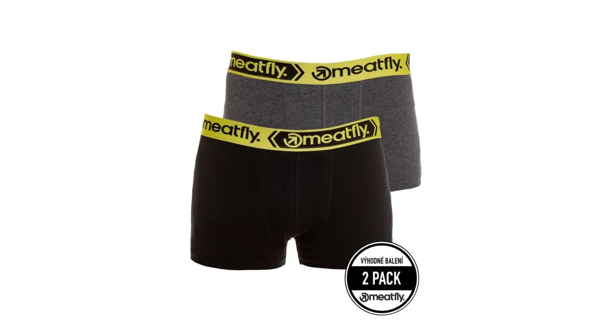 Herren-Boxershorts Meatfly Balboa Double schwarz/grau S