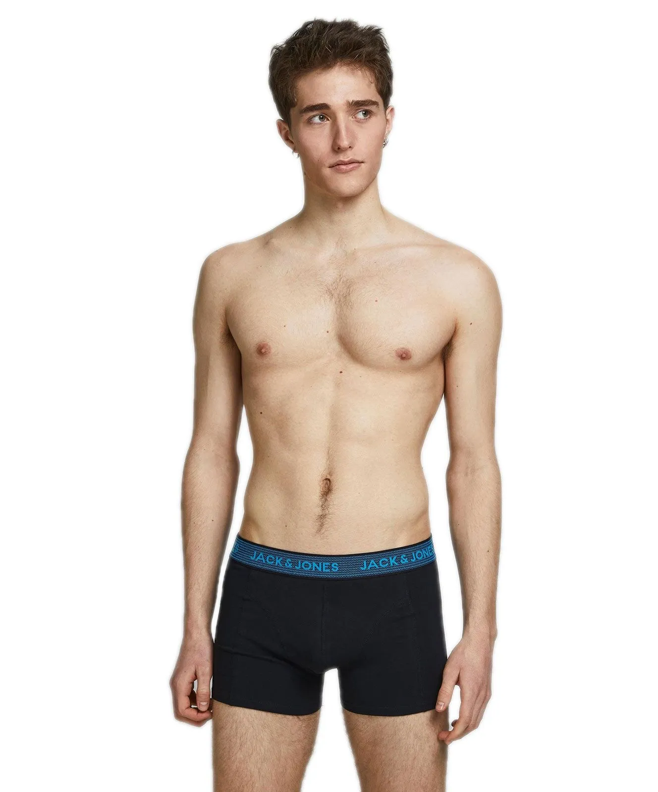 Jack & Jones Boxershorts Einfarbig (3 Stück) in Schwarzem Asphalt