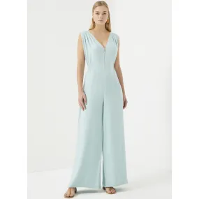 Just Like You - Aqua Green Zip Fastening At Front Sleeveless Jumpsuit