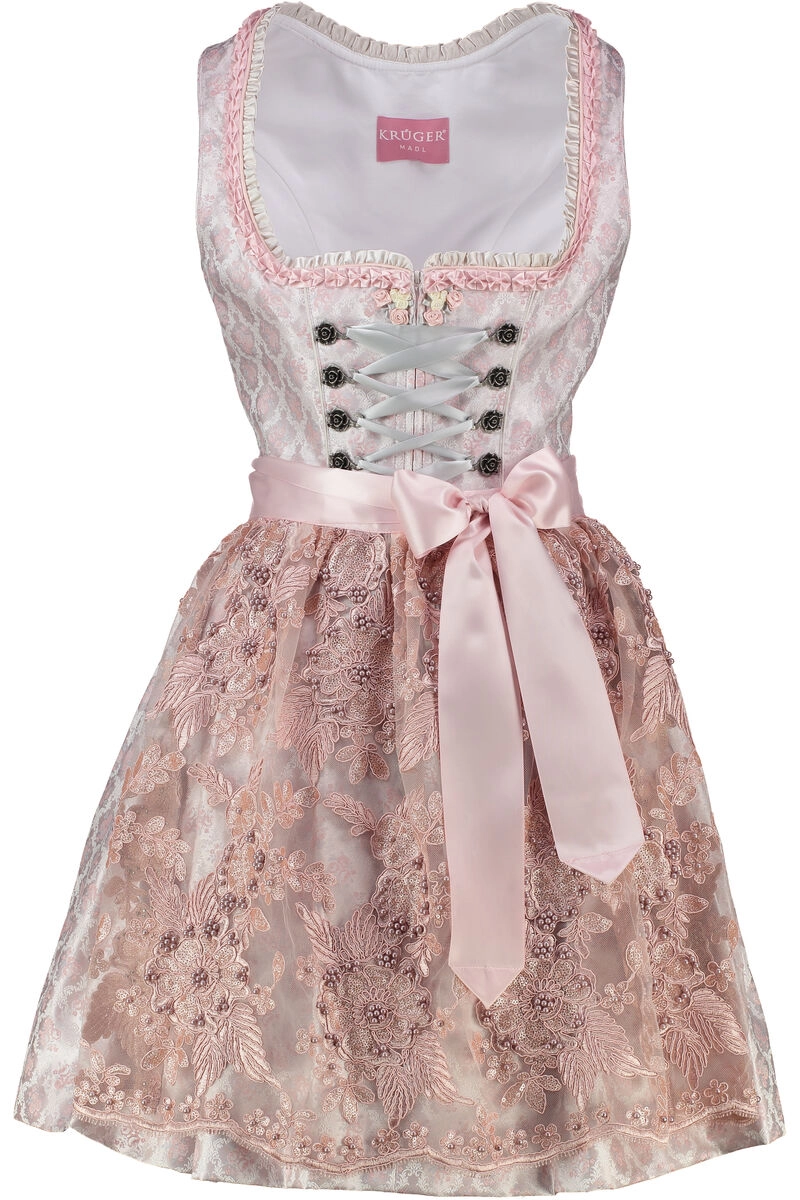 KRÜGER MADL Mini Dirndl rosa geblümt Lia