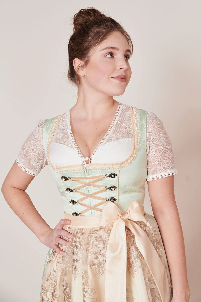 KRÜGER MADL Mini Dirndl türkis geblümt Lujana
