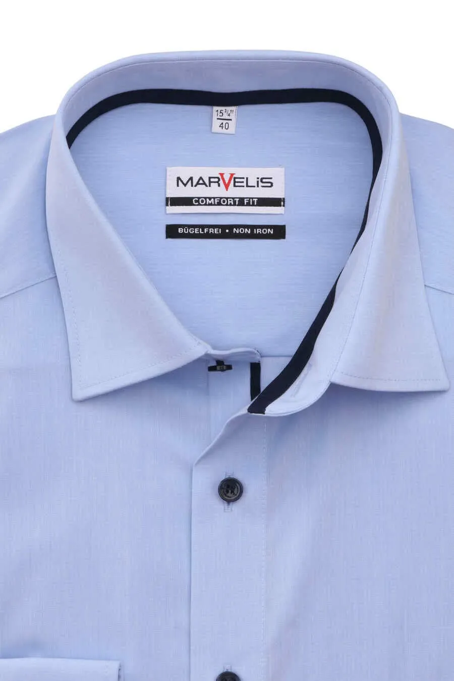 Marvelis Comfort Fit Hemd Langarm New Kent Kragen weiß