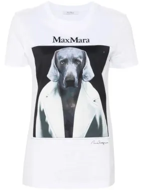 Max Mara  White/Multicolour Cotton T-Shirt White 