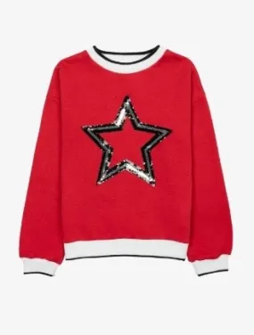 MINOTI PAILLETTEN-STERN-SWEATSHIRT