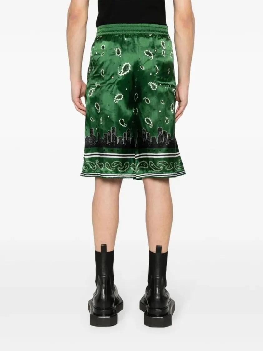   Off-White  Bermuda Shorts With Logo Green  Legere Shorts 