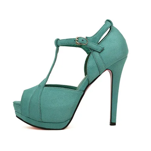 Römische Stil Peep-toe Stökelschuhe klassisch Verschluss hochhackige Sandalen Schuhe 