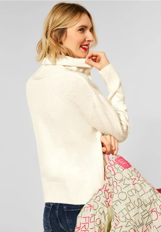 Street One Pullover mit großem Kragen 