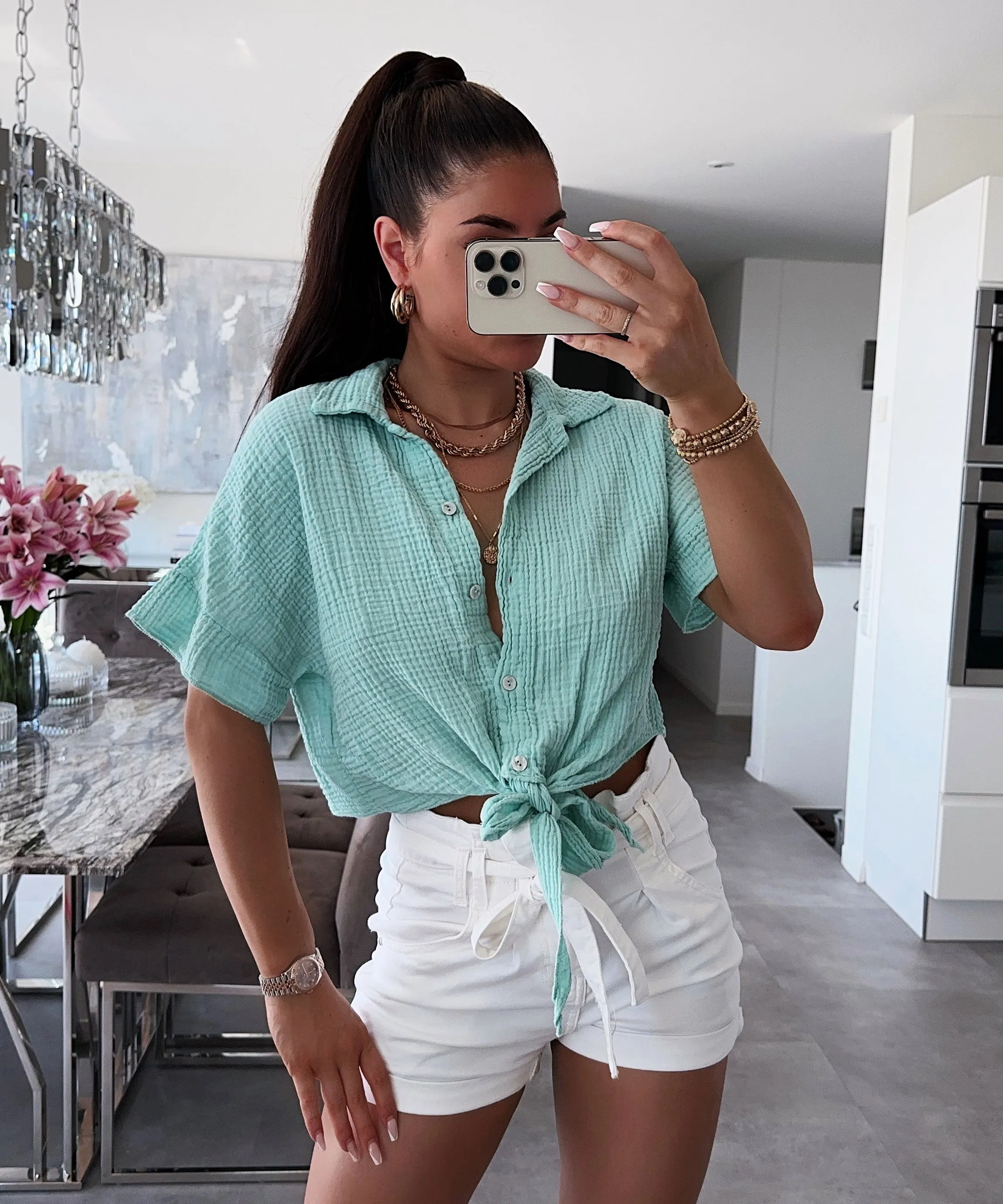 T-Shirt Knoten Mint