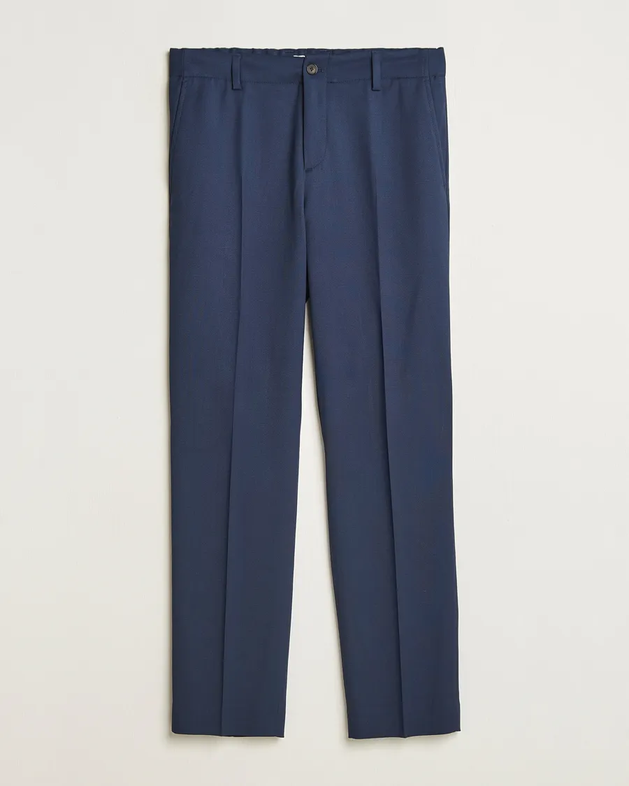 Tailored Twill Drawstring Trousers Dusk Blue