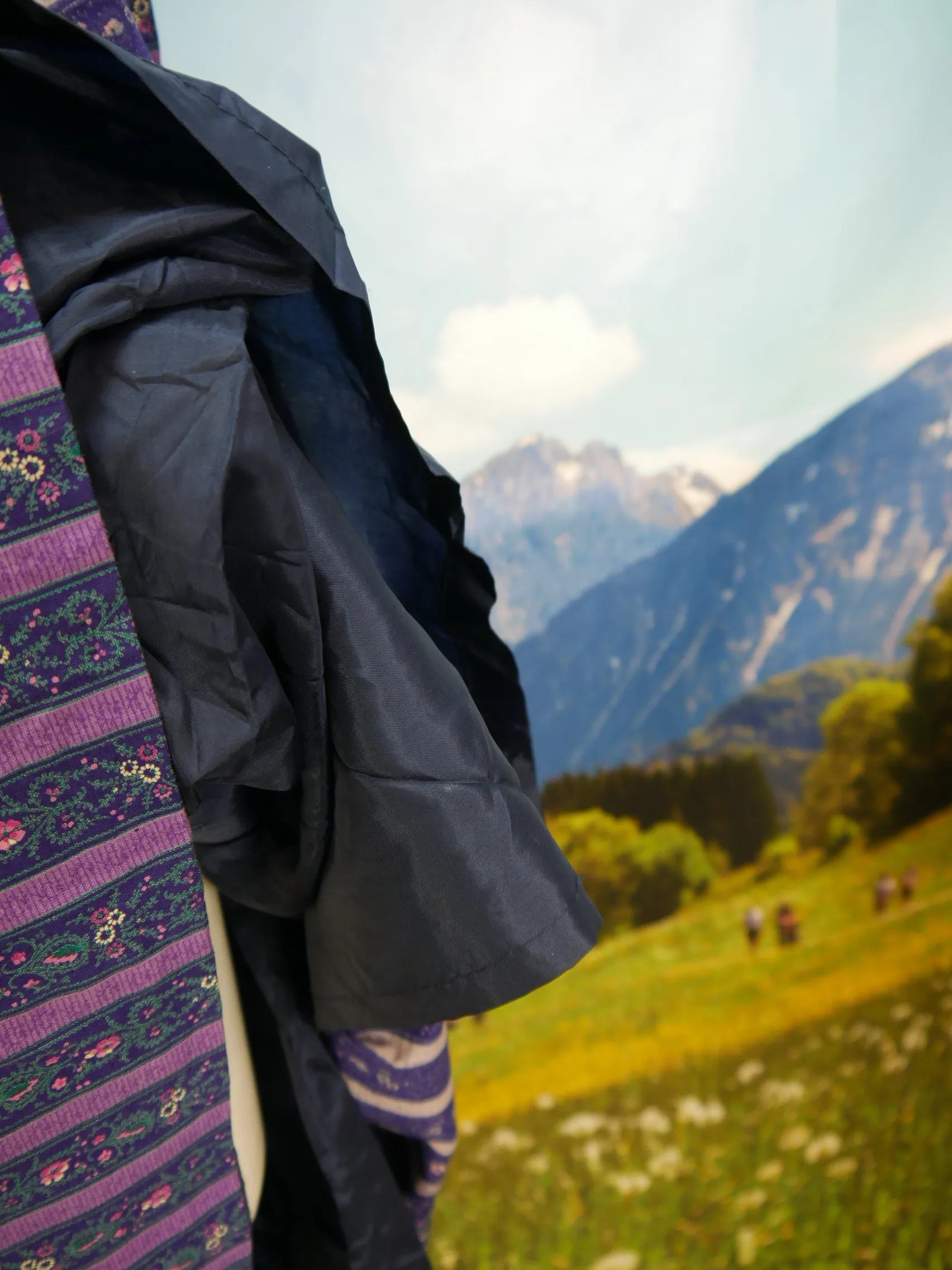 Trachtenrock Baumwolle lila mit Blumen Muster Trachten Rock Gr.48