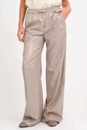 Weite Hose in Taupe mit Glitzer-Effekt