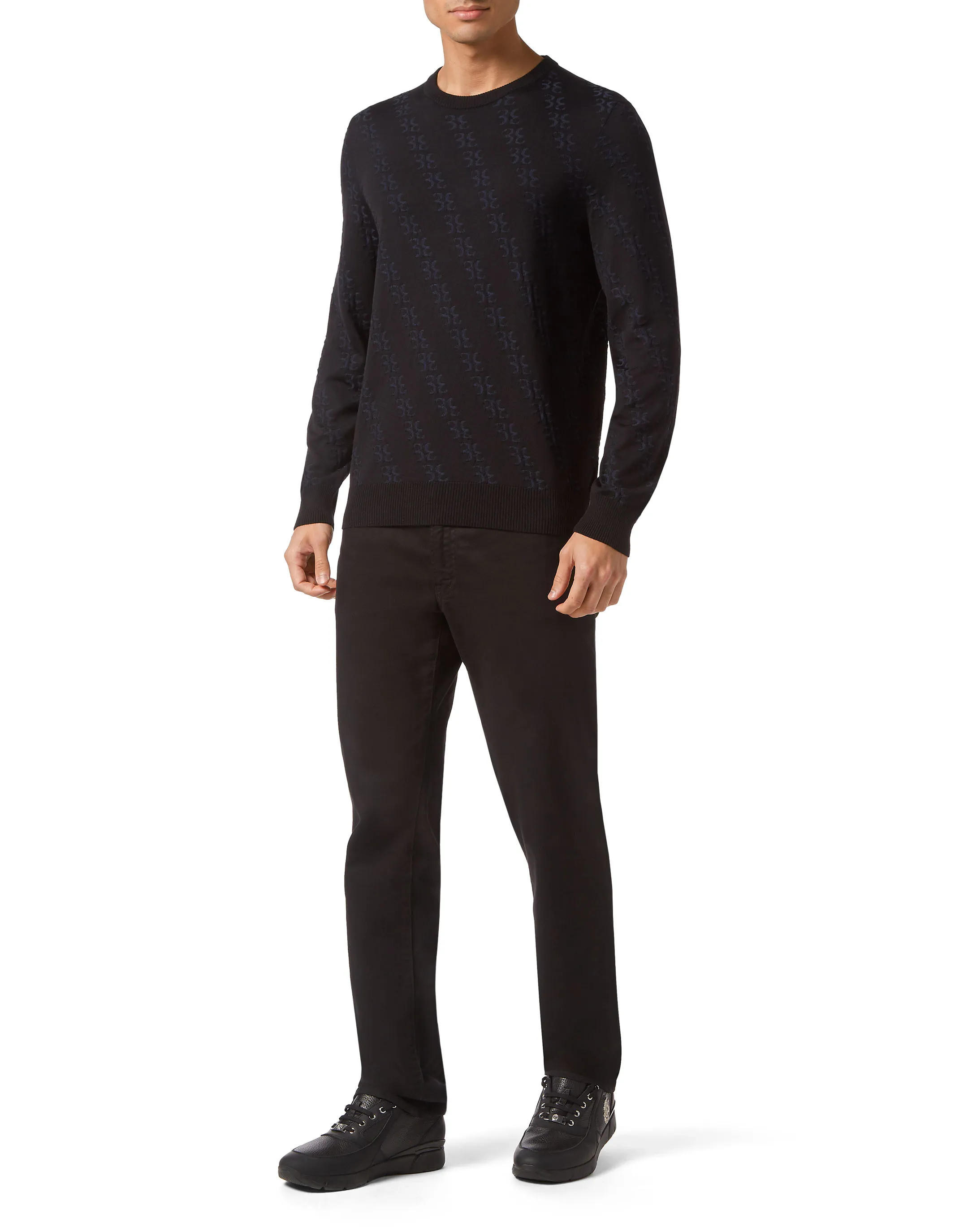 Wool and Silk Pullover Round Neck LS